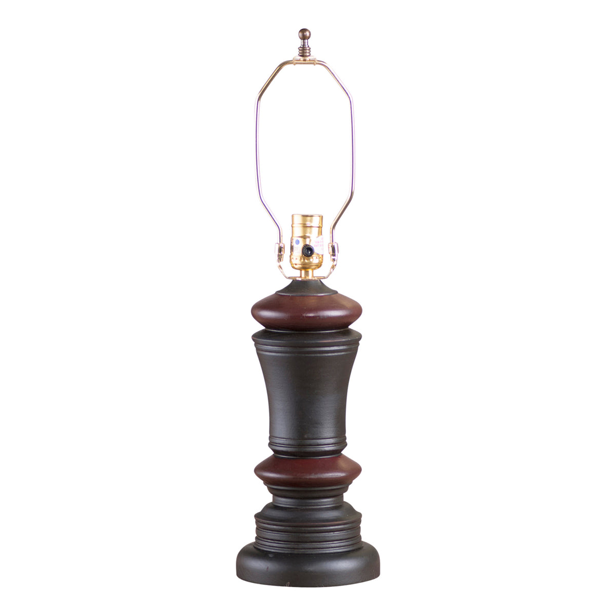 Peppermill Lamp Base - Sturbridge Black with Red Stripe