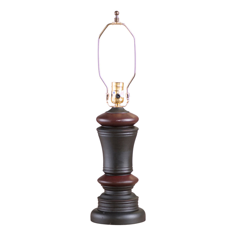 Peppermill Lamp Base - Sturbridge Black with Red Stripe