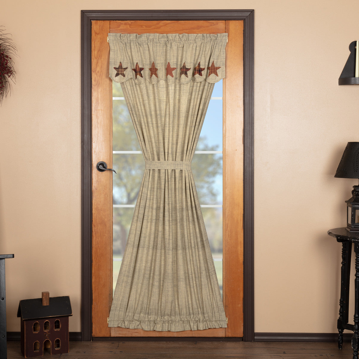Abilene Star Door Panel with Attached Valance 72x40