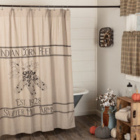 Sawyer Mill Charcoal Corn Feed Shower Curtain 72x72