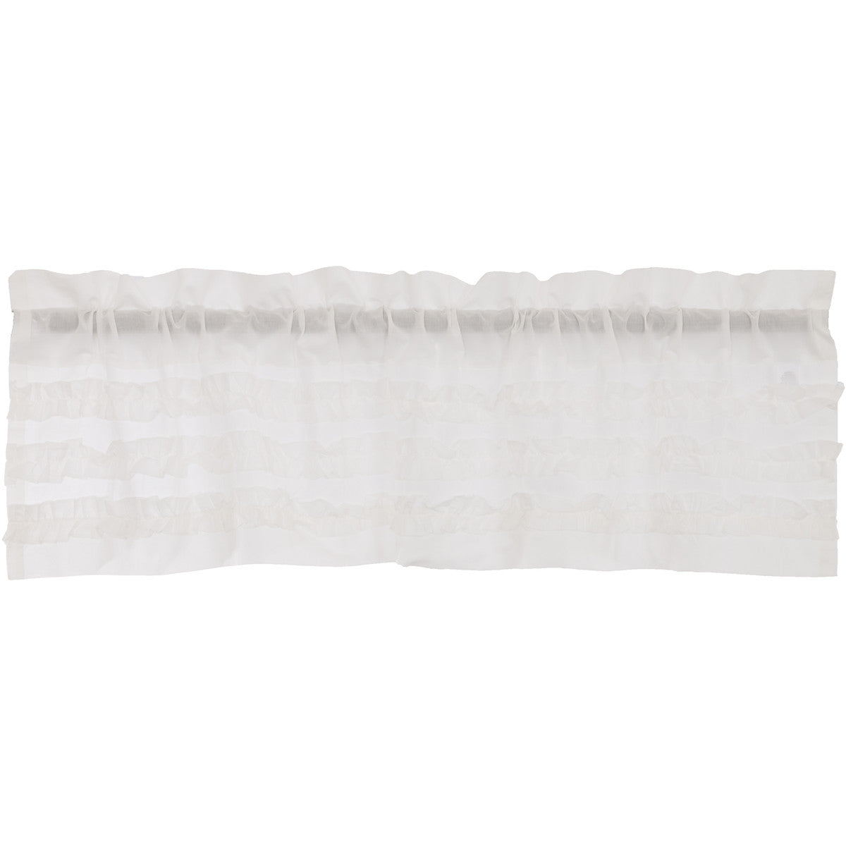White Ruffled Sheer Petticoat Valance 16x60