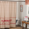 Sawyer Mill Red Farmhouse Living Shower Curtain 72x72 Room Scene