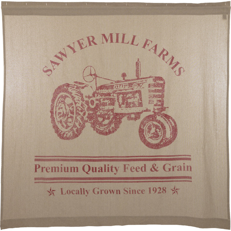Sawyer Mill Red Tractor Shower Curtain 72x72