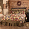Tea Cabin Quilted Collection - green, red, khaki patchwork