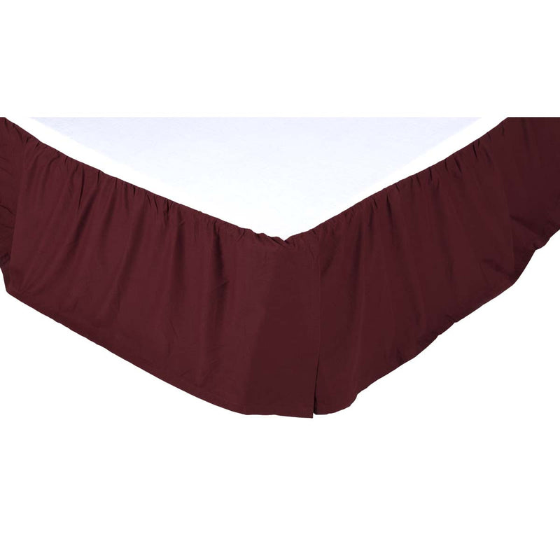 Solid Burgundy Twin Bed Skirt 39x76x16