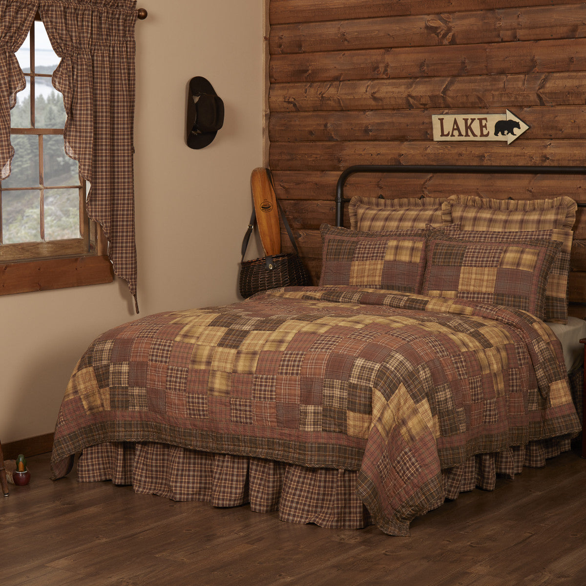 Prescott Quilted Collection - brown, green and tan patchwork