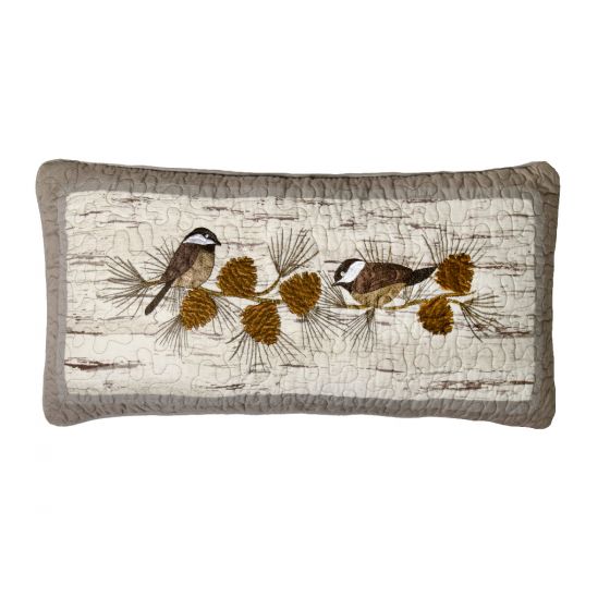 Donna Sharp Birch Forest Rustic Lodge Quilted Collection Chickadee Pillow
