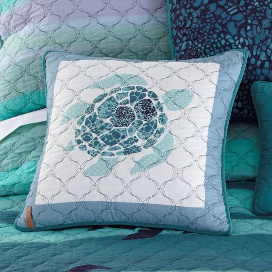 Donna Sharp Summer Surf Coastal Quilted Collection Turtle Pillow