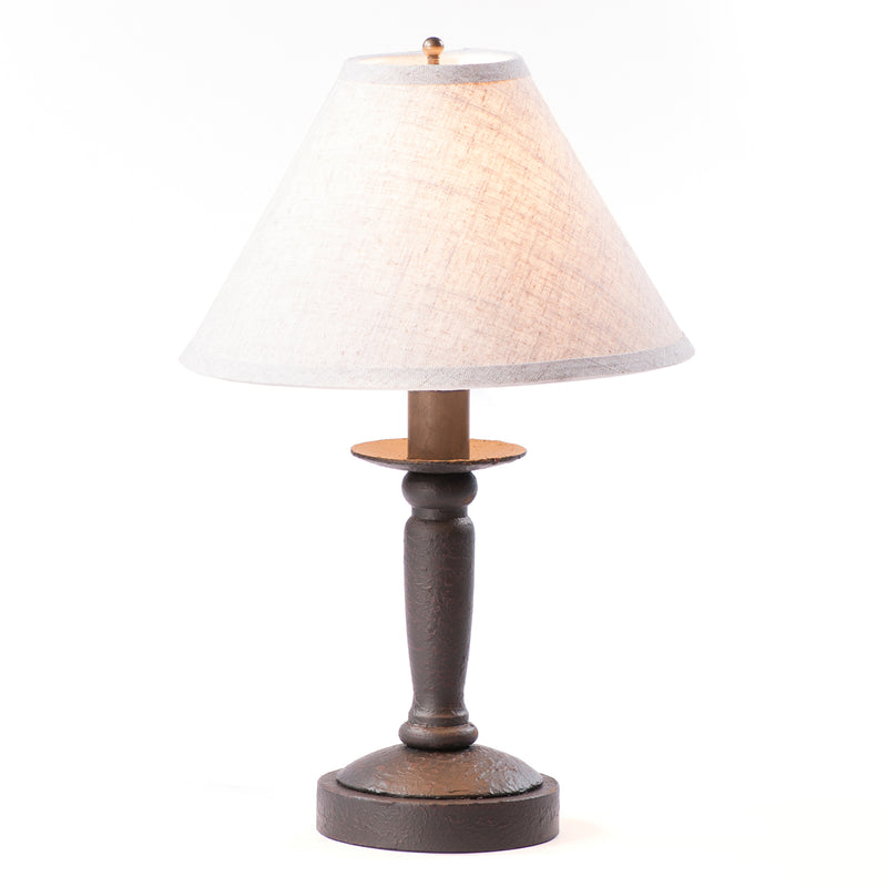 Butcher Lamp in Americana Black with Linen Ivory Shade