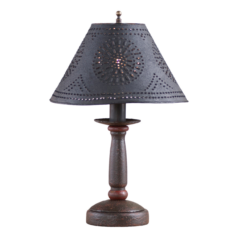 Butcher's Lamp in Americana Espresso with Textured Black Tin Shade