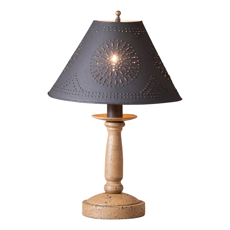 Butcher's Lamp in Americana Pearwood with Textured Black Tin Shade