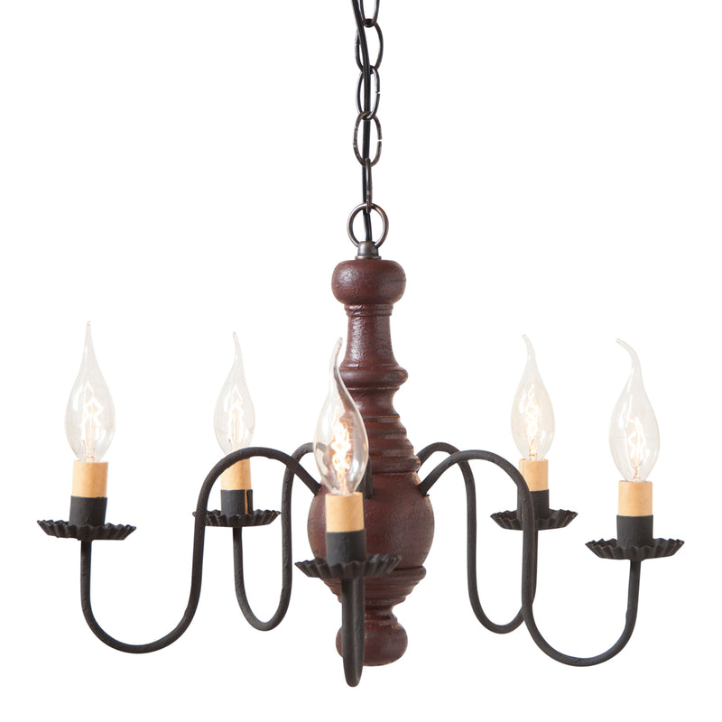 Lancaster Wood Chandelier in Americana Red