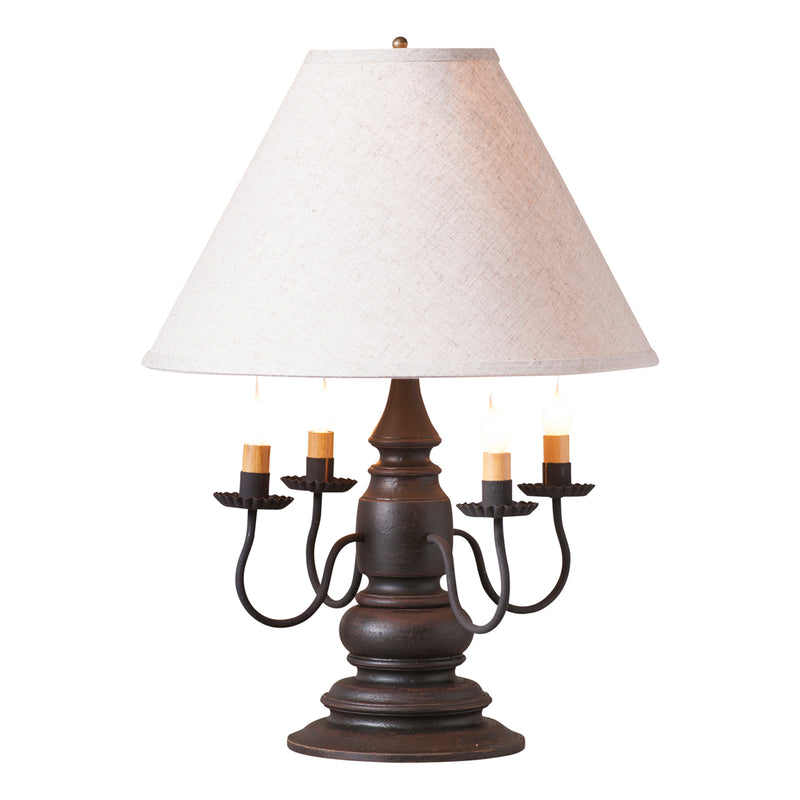 Harrison Lamp in Americana Black with Linen Ivory Shade
