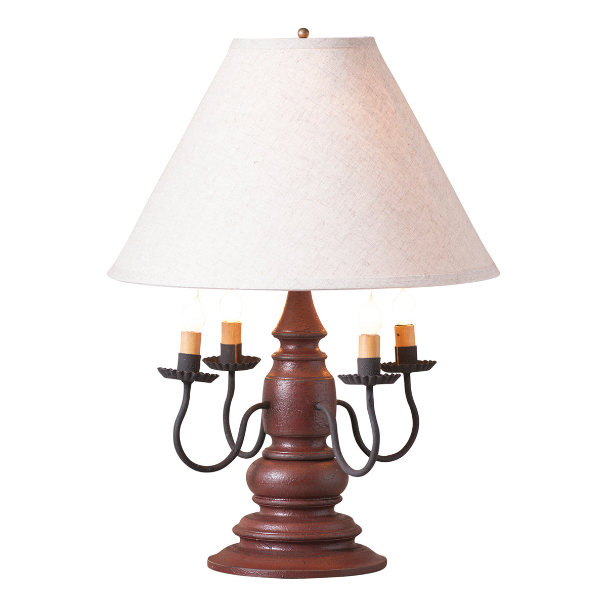 Harrison Lamp in Americana Red with Linen Ivory Shade