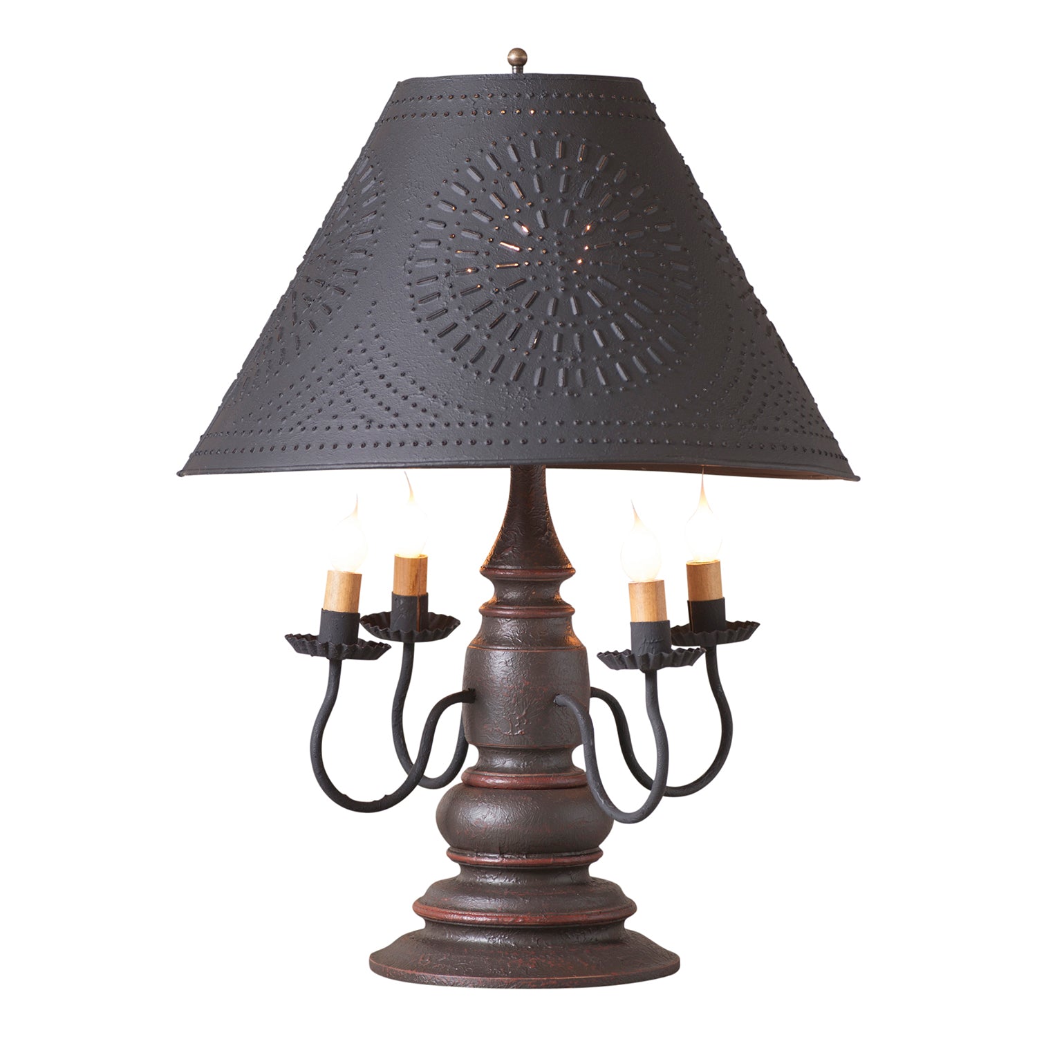 Harrison Lamp in Americana Espresso with Textured Black Tin Shade