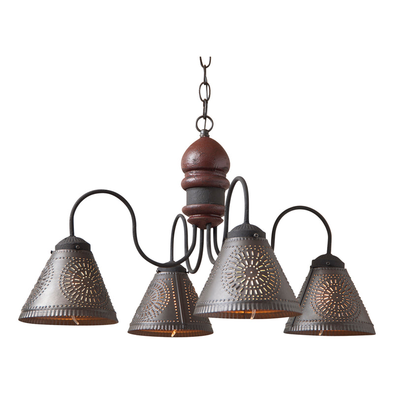 Cambridge Wood Chandelier in Americana Red