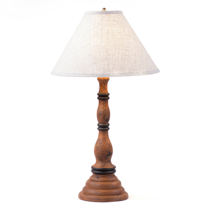 Davenport Lamp in Hartford Pumpkin with Linen Ivory Shade