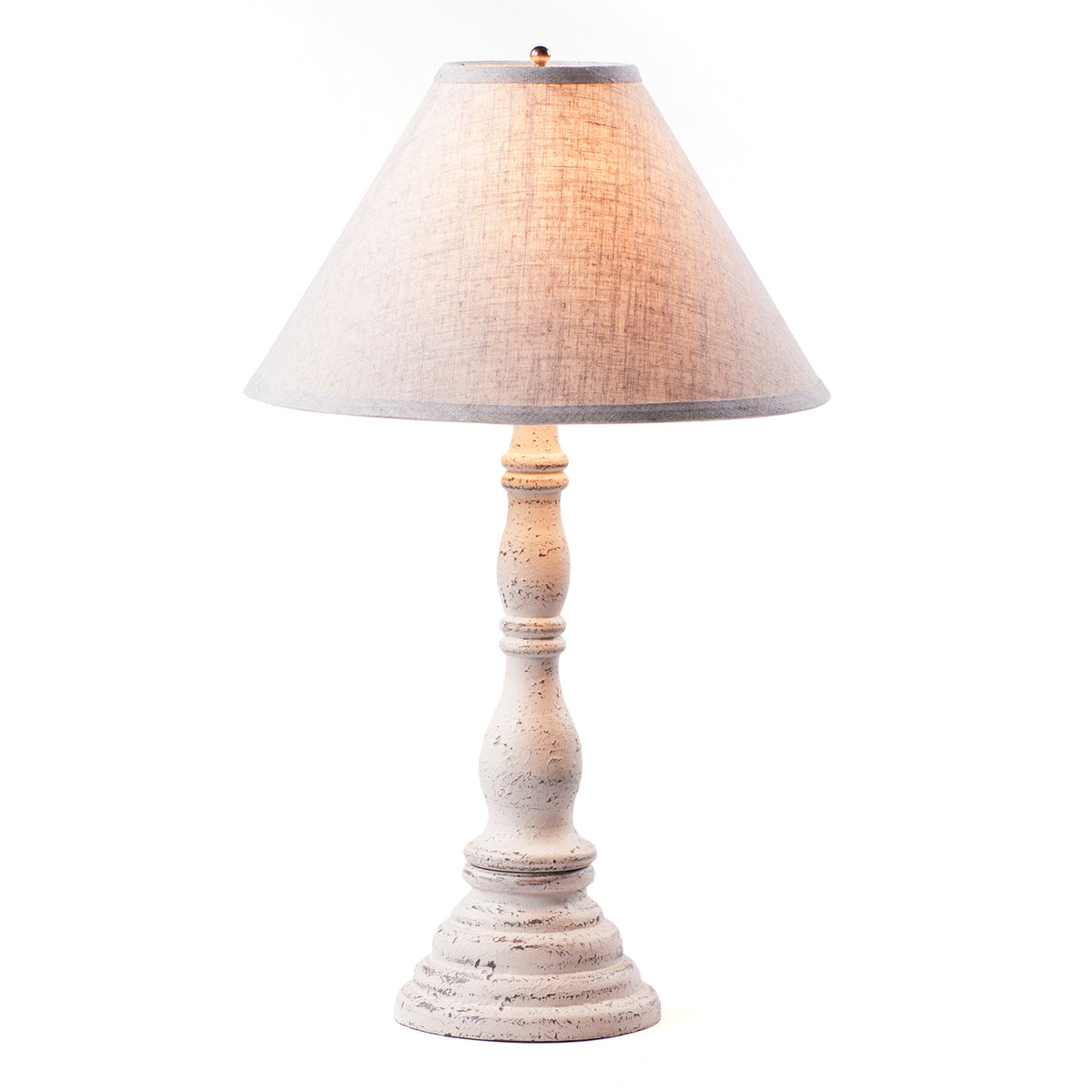 Davenport Lamp in Americana White with Linen Ivory Shade