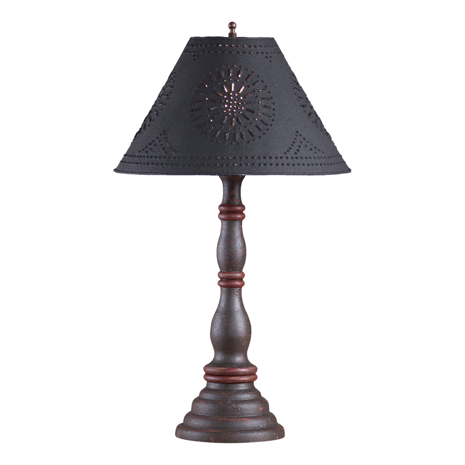 Davenport Lamp in Americana Espresso with Textured Black Tin Shade