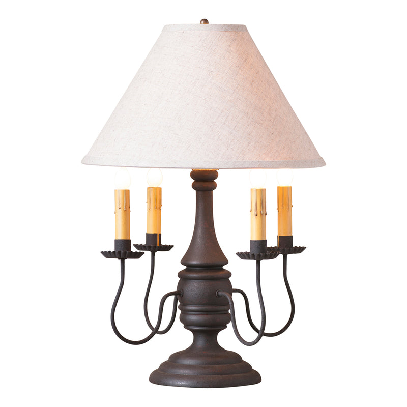 Jamestown Lamp in Hartford Black with Linen Ivory Shade