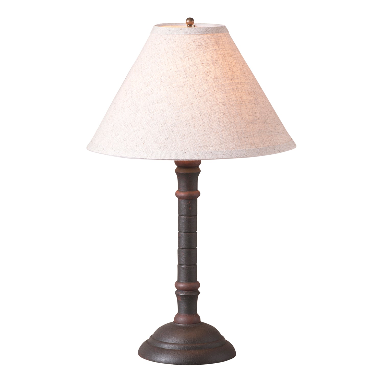 Gatlin Lamp in Hartford Black and Red with Linen Ivory Shade