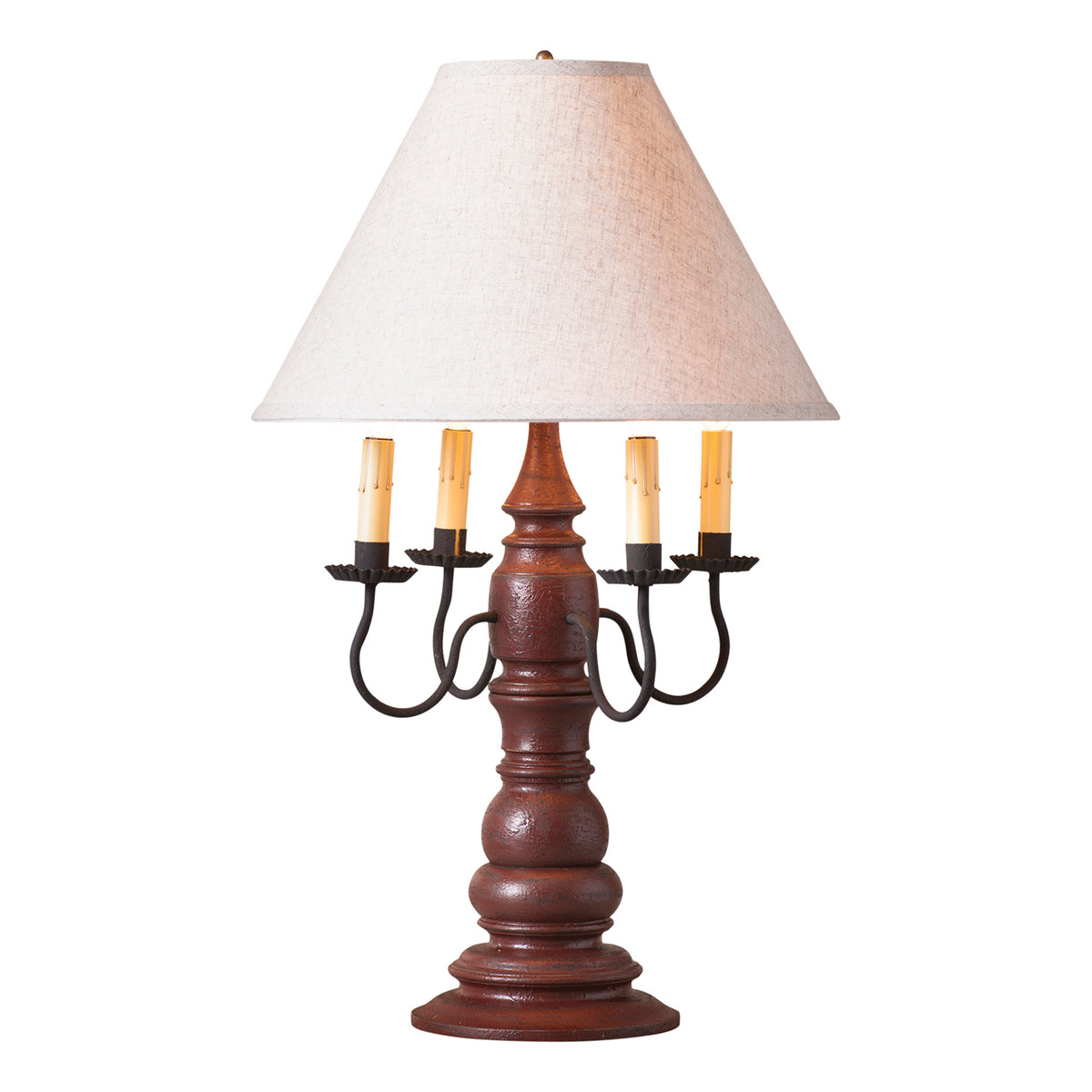 Bradford Lamp in Americana Red with Linen Ivory Shade