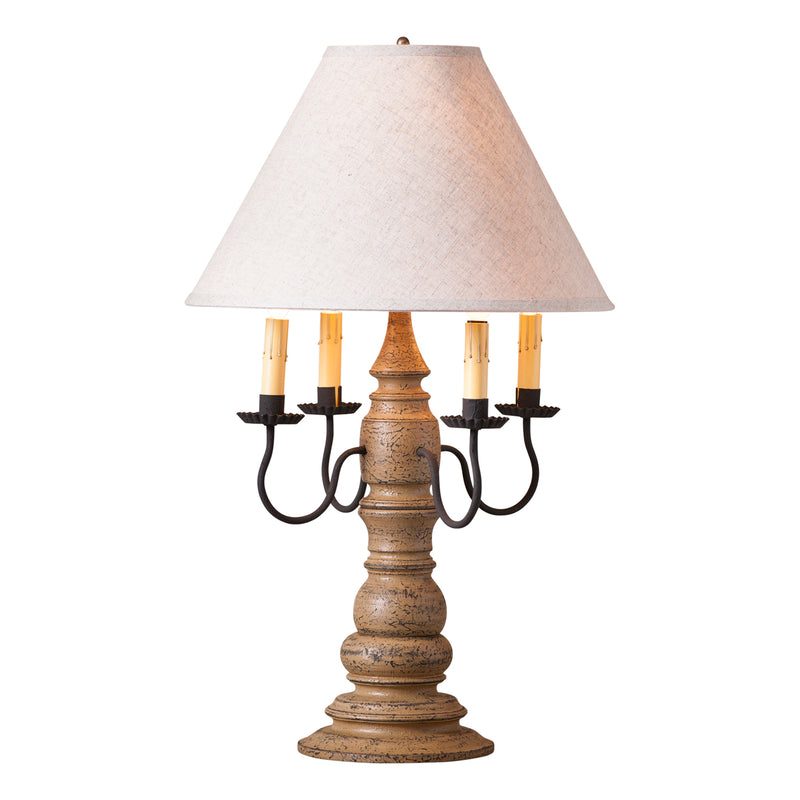 Bradford Lamp in Americana Pearwood with Linen Ivory Shade