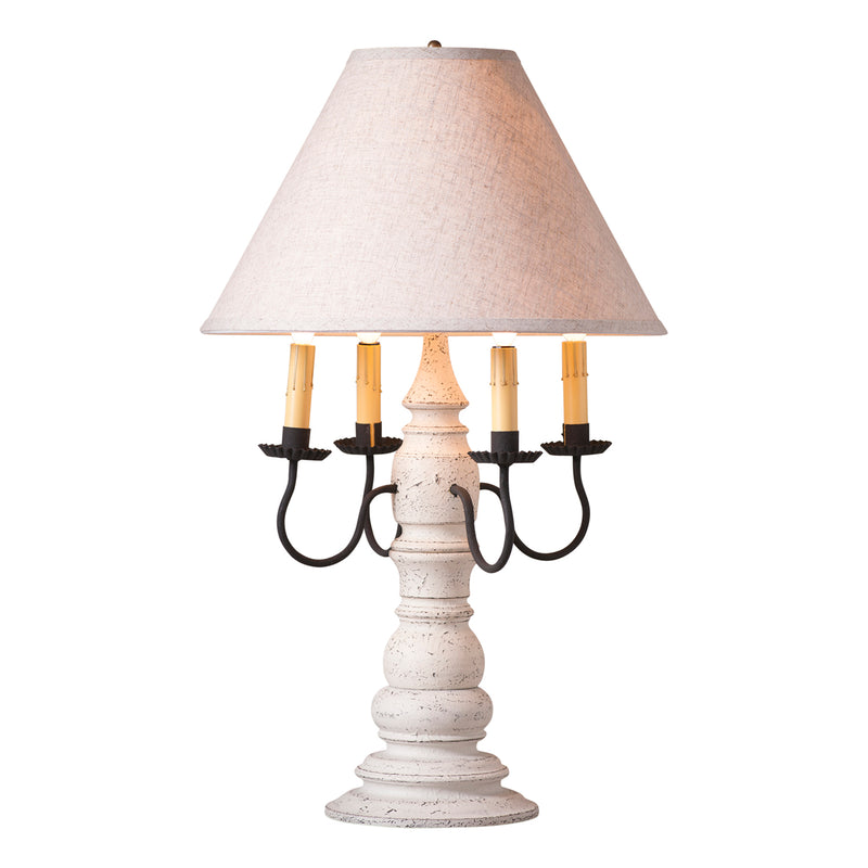 Bradford Lamp in Americana White with Linen Ivory Shade