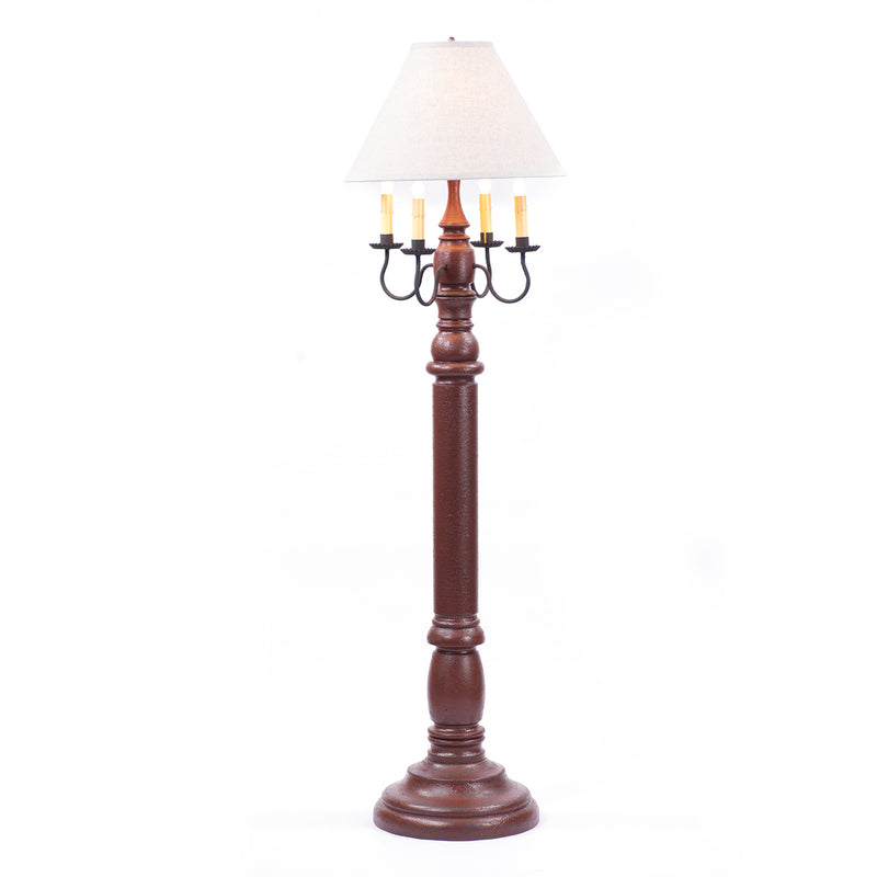 General James Floor Lamp in Red with Linen Ivory Shade