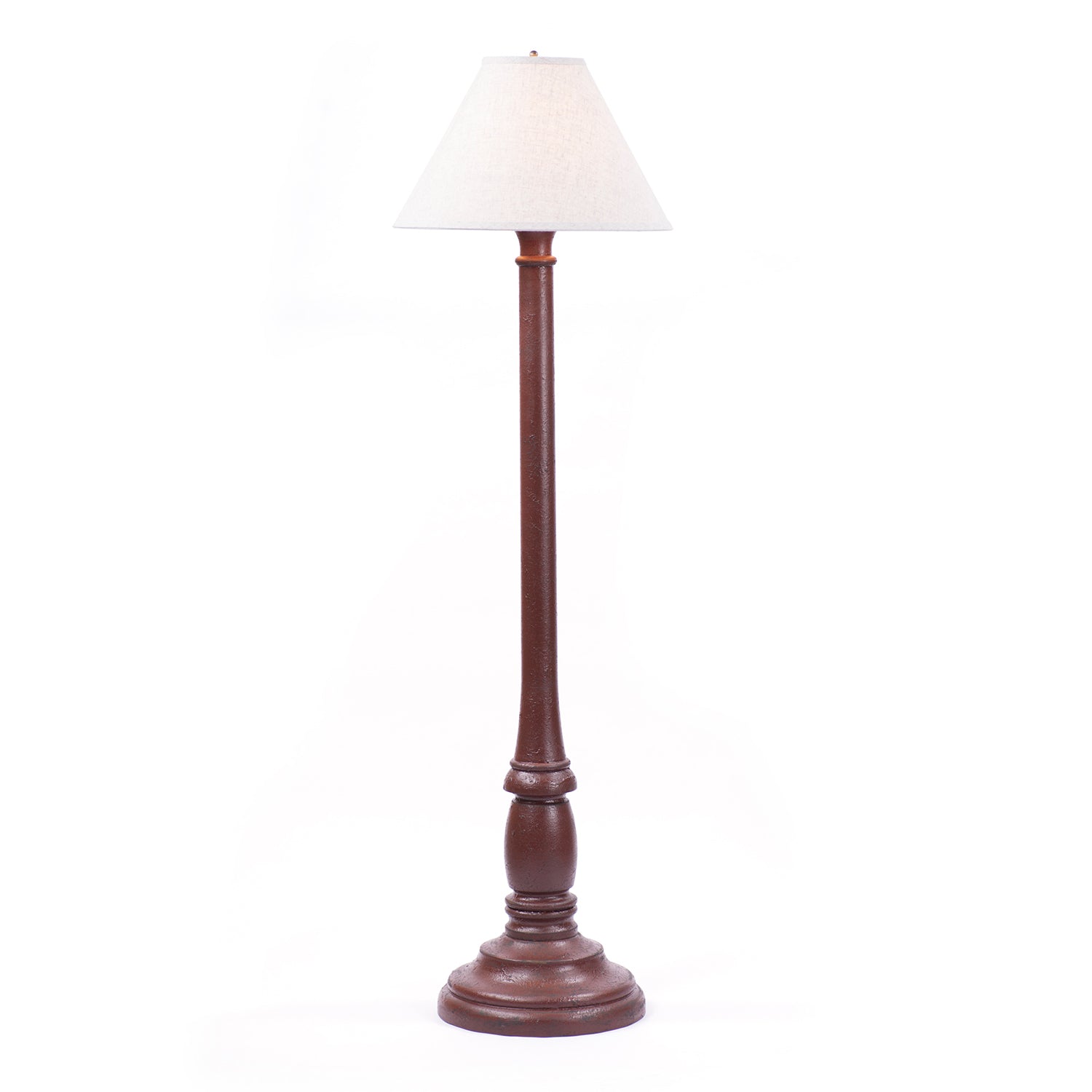 Brinton Floor Lamp in Plantation Red with Linen Ivory Shade