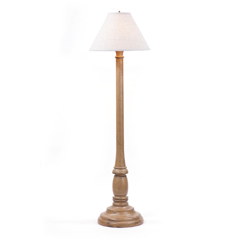 Brinton House Floor Lamp in Pearwood with Linen Ivory Shade