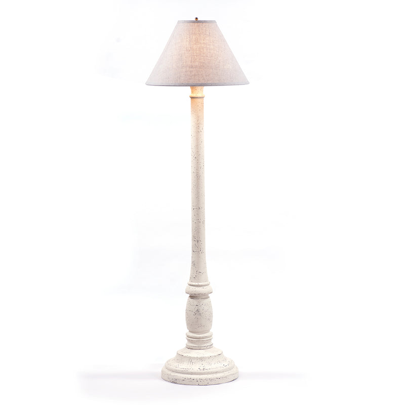 Brinton House Floor Lamp in White with Linen Ivory Shade