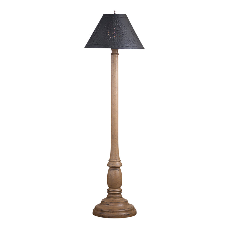 Brinton House Floor Lamp Americana Pearwood with Textured Black Tin Shade