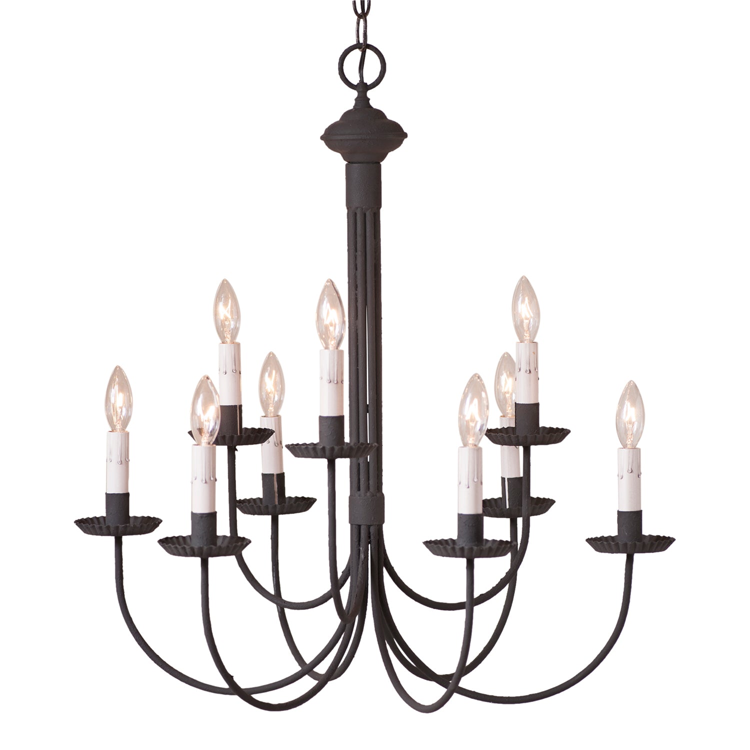 9-Arm Grandview Chandelier with Gray Sleeves