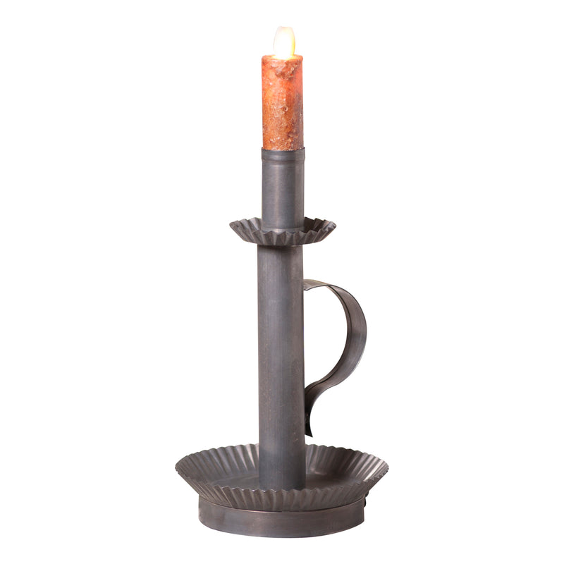Tall Candlestick in Blackened Tin