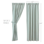 Annie Buffalo Green Check Panel Set of 2 84x40