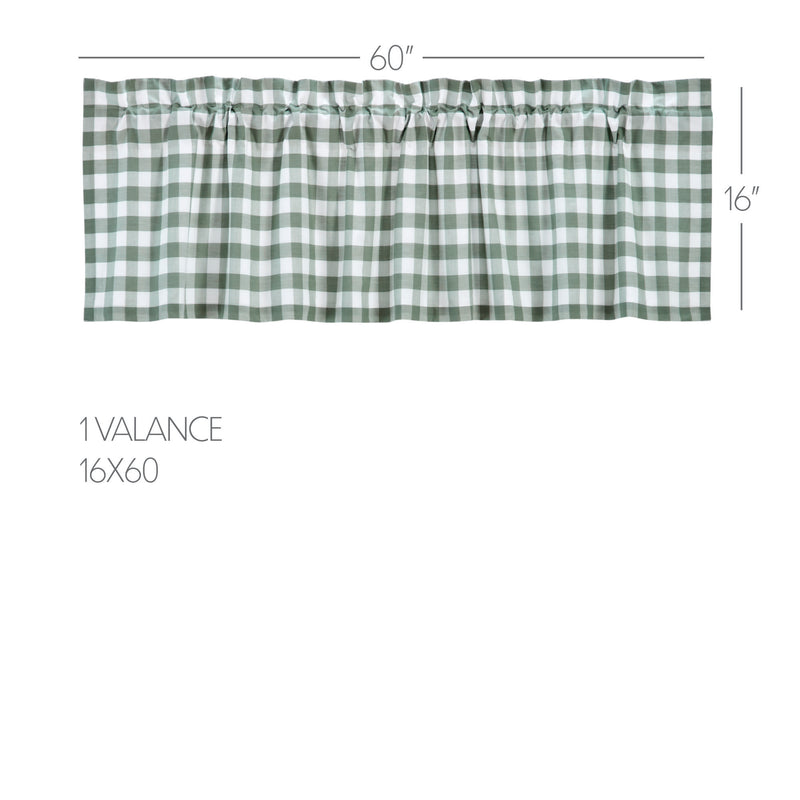 Annie Buffalo Green Check Valance 16x60