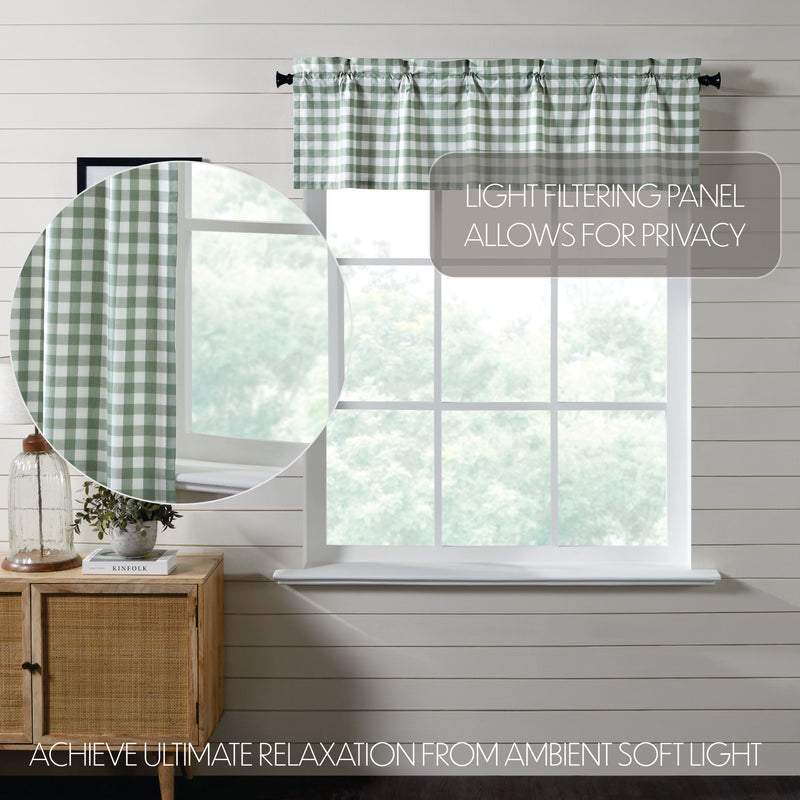 Annie Buffalo Green Check Valance 16x60