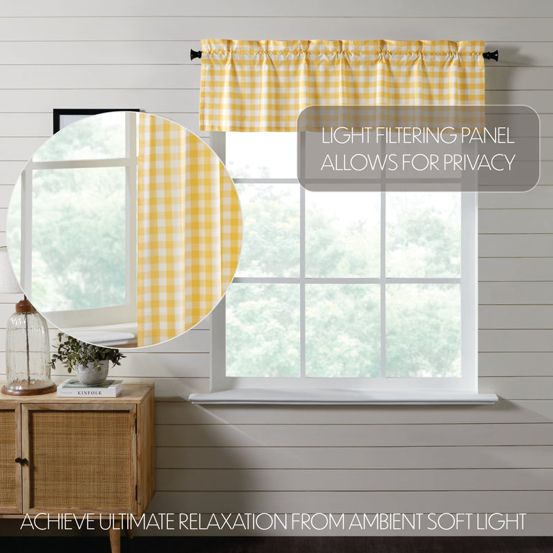 Annie Buffalo Yellow Check Valance 16x60