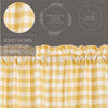 Annie Buffalo Yellow Check Valance 16x60