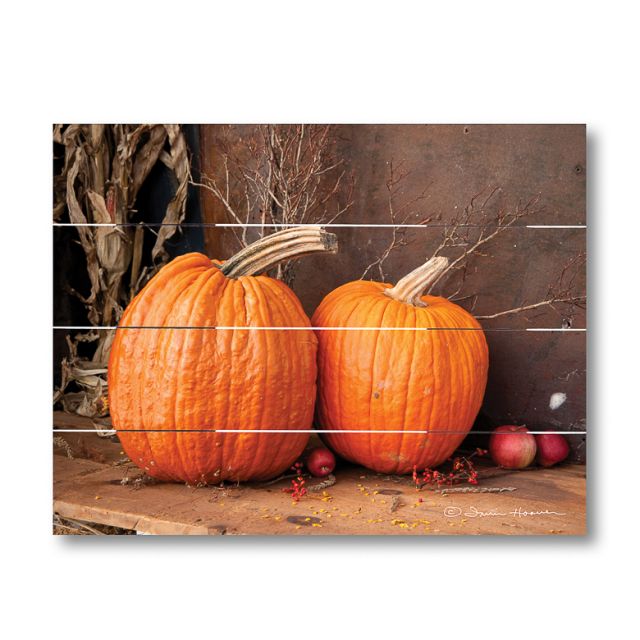 Farmhouse Pallet Wall Art ~ Two Pumpkins