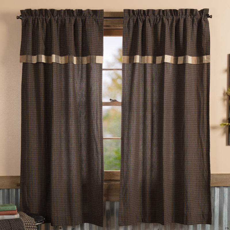 Kettle Grove Short Panel with Attached Valance Block Border Set of 2 63x36