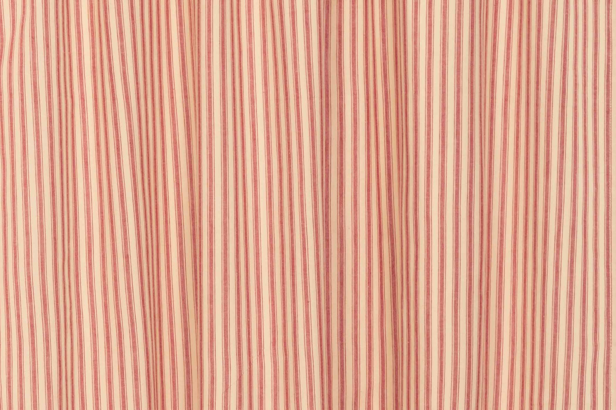 Sawyer Mill Red Ticking Stripe Prairie Short Panel Set of 2 63x36x18