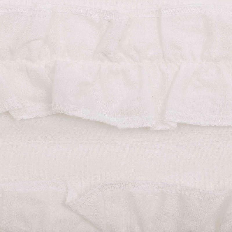 White Ruffled Sheer Petticoat Prairie Swag Set of 2 36x36x18
