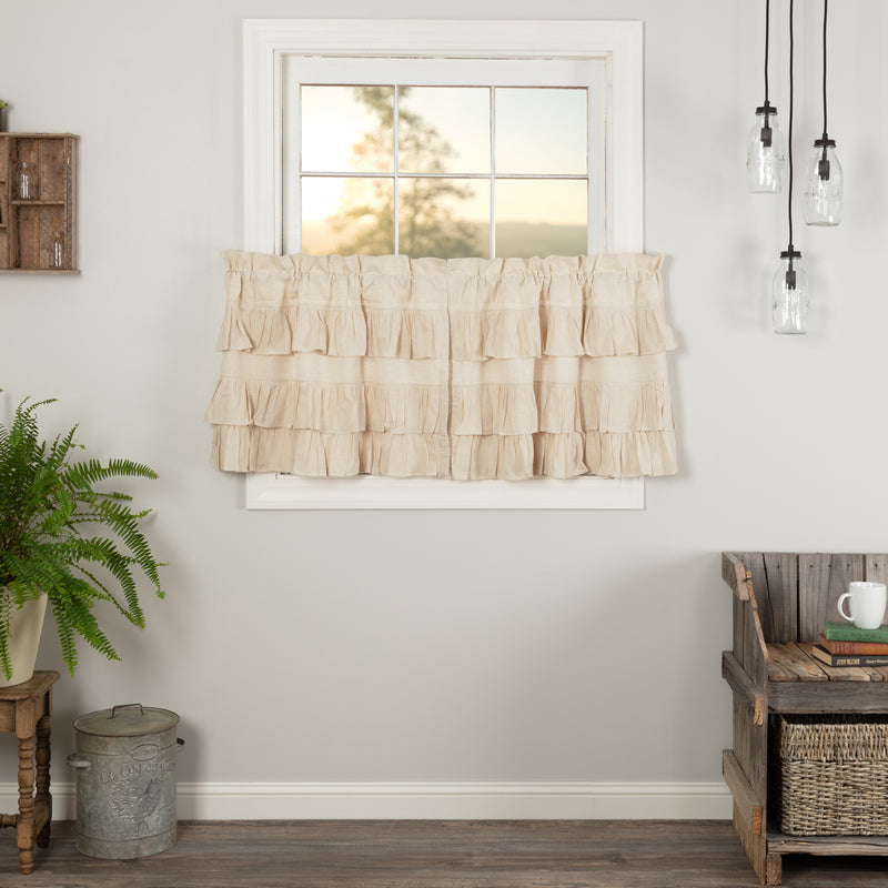 Simple Life Flax Natural Ruffled Tier Set of 2 L24xW36