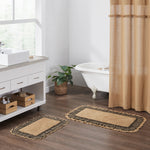 Burlap Natural w/ Black Check Bathmat 20x30
