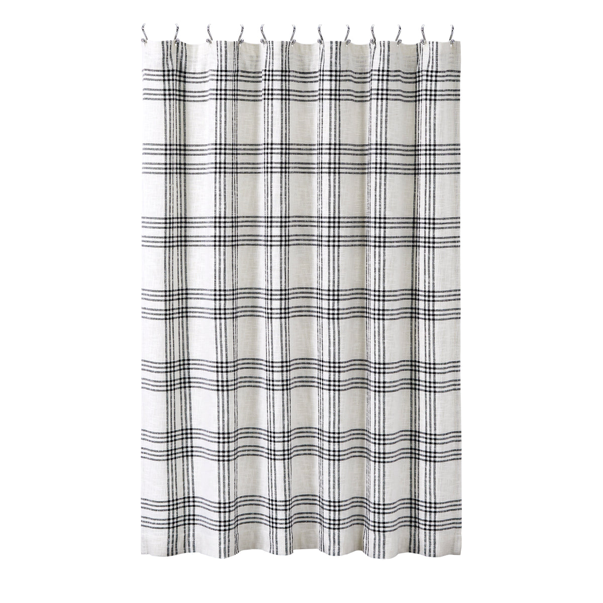 Black Plaid Shower Curtain 72x72