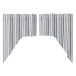 Sawyer Mill Black Ticking Stripe Swag Set of 2 36x36x16
