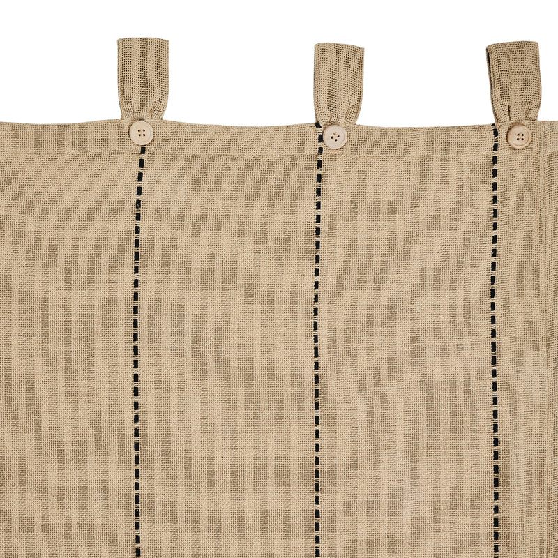 Stitched Burlap Natural Valance 16x60