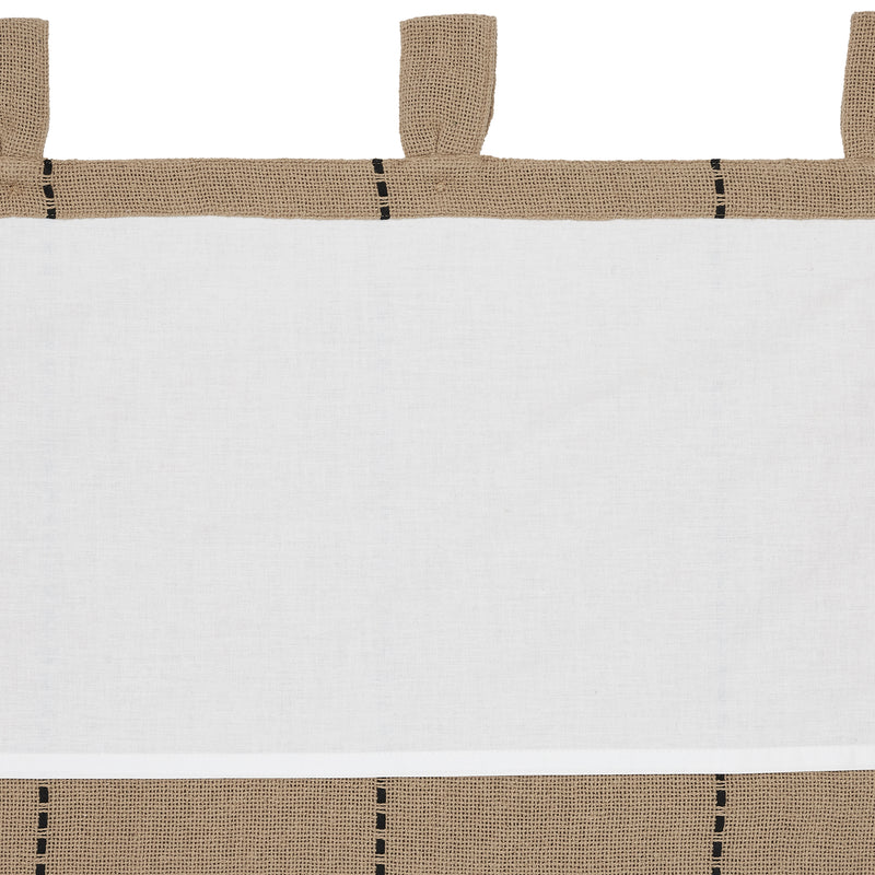 Stitched Burlap Natural Valance 16x90